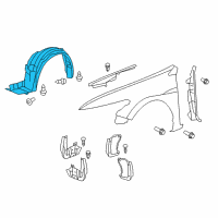 OEM Honda Accord Fender Assembly, Left Front (Inner) Diagram - 74150-TE0-A01