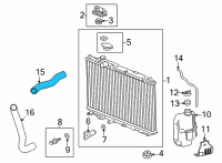 OEM 2022 Honda Civic HOSE, WATER (UPPER) Diagram - 19501-64S-A00