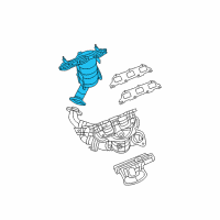 OEM 2009 Chrysler Sebring Exhaust Manifold And Catalytic Converter Diagram - 4892149AE