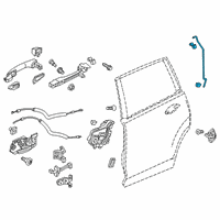 OEM 2019 Honda Passport Rod Set, R. RR. Door Latch Diagram - 72613-TG7-305