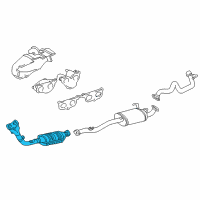 OEM 1998 Toyota 4Runner Converter & Pipe Diagram - 17401-75100