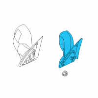 OEM Dodge Ram 2500 Driver Side Mirror Outside Rear View Diagram - 55077925AD