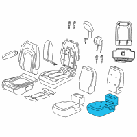 OEM 2019 Chrysler Pacifica Seat Cushion Foam Second Row Center Diagram - 68224673AB