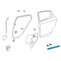 OEM 2016 Lexus CT200h WEATHERSTRIP, Rear Door Diagram - 67887-76010