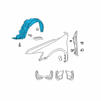 OEM 2008 Acura RL Fender Assembly, Left Front (Inner) Diagram - 74150-SJA-A00