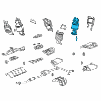 OEM 2008 Acura MDX Converter, Rear Primary Diagram - 18290-RYE-A00