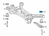 OEM 2021 Toyota Camry Suspension Crossmember Cushion Diagram - 52282-06070