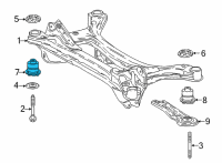 OEM 2019 Toyota Camry Suspension Crossmember Cushion Diagram - 52271-06170