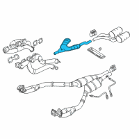 OEM BMW 540i Centre Muffler Diagram - 18-10-1-745-176