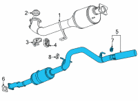 OEM GMC Sierra 3500 HD Muffler & Pipe Diagram - 84572772