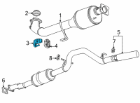 OEM 2021 Chevrolet Silverado 3500 HD Converter & Pipe Hanger Diagram - 84263421