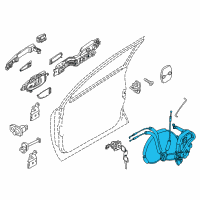 OEM 2019 Infiniti QX80 Front Door Lock & Remote Control Assembly, Left Diagram - 80501-1LA0A