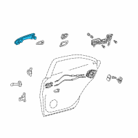 OEM 2015 Lexus RX450h Rear Door Outside Handle Assembly, Right Diagram - 69210-76010-A1