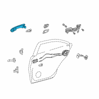 OEM 2011 Lexus RX450h Rear Door Outside Handle Assembly, Right Diagram - 69210-0E060-E0