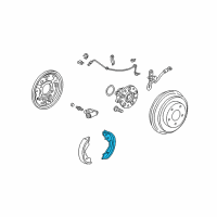 OEM 2013 Honda Civic Shoe B, Right Rear Brake Diagram - 43154-S6A-J02