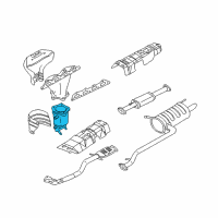 OEM 2000 Hyundai Sonata Manifold Catalyst Case Assembly Diagram - 28530-38750