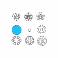 OEM Toyota Tacoma Wheel Hub Ornament Sub-Assembly Diagram - 42603-24140