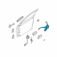 OEM Kia Rio5 Front Door Latch Assembly, Left Diagram - 813111G000