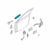 OEM Kia Rio Front Door Outside Handle Assembly, Left Diagram - 826501G050