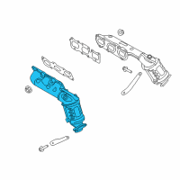OEM 2016 Hyundai Genesis Exhaust Manifold Catalytic Assembly, Left Diagram - 28510-3CKA0