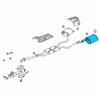 OEM Acura TLX Muffler, Driver Side Exhaust Diagram - 18305-TZ7-A01