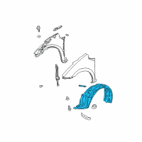 OEM 2007 Toyota Prius Fender Liner Diagram - 53876-47020