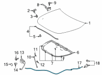 OEM 2022 Toyota Highlander Release Cable Diagram - 53630-0E090