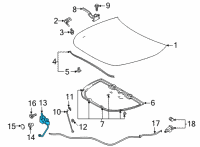OEM Toyota Highlander Latch Assembly Diagram - 53510-0E150
