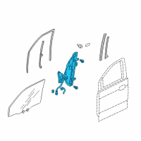 OEM Honda Pilot Regulator Assembly, Left Front Door Power Diagram - 72250-S9V-A02