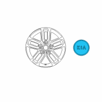 OEM Kia Rio Wheel Hub Cap Assembly Diagram - 529603W200