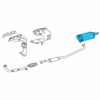 OEM 1998 Toyota Camry Muffler W/Tailpipe Diagram - 17430-03192