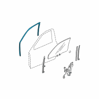 OEM 2000 Acura TL Channel, Left Front Door Run Diagram - 72275-S0K-A02