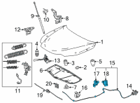 OEM Lexus NX450h+ CABLE ASSY, HOOD LOC Diagram - 53630-78040