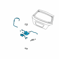 OEM 2002 Honda Civic Lock & Cable Assembly, Tailgate Diagram - 74800-S5S-G11