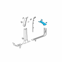 OEM GMC Envoy XUV Molding Asm-Windshield Side Garnish *Light Opel Gray Diagram - 15782066