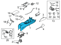 OEM 2020 Kia Cadenza Console Assembly-Floor Diagram - 84610F6AA0BLW