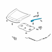 OEM Honda Crosstour Dumper Assembly, Hood Opener Diagram - 74145-TP6-A01