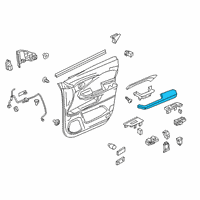 OEM 2018 Honda Pilot Armrest Assembly, Right Front Door Lining (Deep Black) Diagram - 83502-TG7-A01ZB