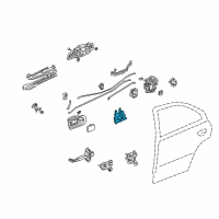 OEM 2002 Honda Civic Actuator Assembly, Right Rear Door Lock Diagram - 72615-S5A-003