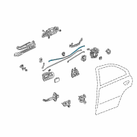 OEM 2001 Honda Civic Rod, L. RR. Inside Handle Diagram - 72671-S5A-003