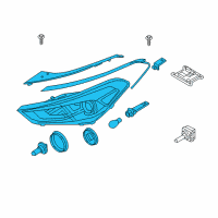 OEM 2018 Hyundai Tucson Head Lamp Sub Assembly, Right Diagram - 92104-D3400