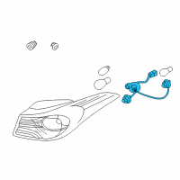OEM 2014 Hyundai Elantra Tail Light Bulb Wiring Harness Sockets Diagram - 92480-3Y500