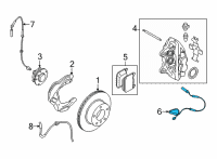 OEM 2022 BMW 330i xDrive Brake Pad Wear Sensor, Front Diagram - 34-35-6-870-349