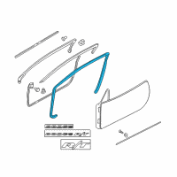 OEM 2004 Chrysler Sebring WEATHERSTRIP-Front Door Opening Diagram - MR573523