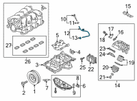 OEM 2016 Hyundai Genesis Oil Level Gauge Guide Diagram - 26612-3F520