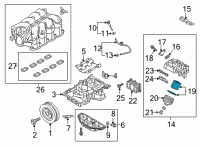 OEM 2016 Hyundai Genesis Oil Filter Service Kit Diagram - 26320-3F500