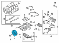 OEM 2013 Hyundai Genesis Pulley-Damper Diagram - 23124-3F400