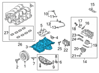 OEM 2015 Hyundai Genesis Pan Assembly-Engine Oil, Upper Diagram - 21520-3F521