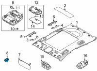 OEM Hyundai Sonata Retainer-Sunvisor Diagram - 85235-B1000-MMH