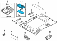 OEM 2022 Hyundai Sonata Room Lamp Assembly Diagram - 92850-L1000-MMH